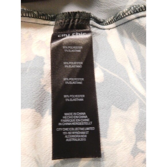 Darling CITY CHIC "Fresh Fields" Side Tie Ruched Sleeves Wrap Top Size M/18 - Picture 11 of 11